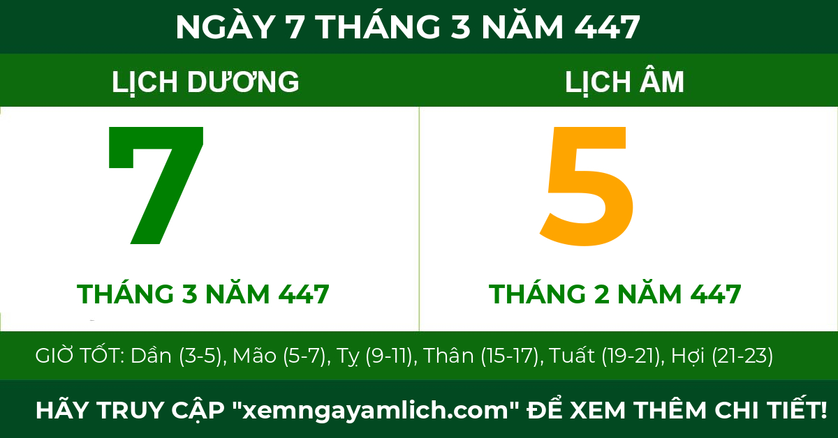 lịch âm ngày 7 tháng 3 năm 447