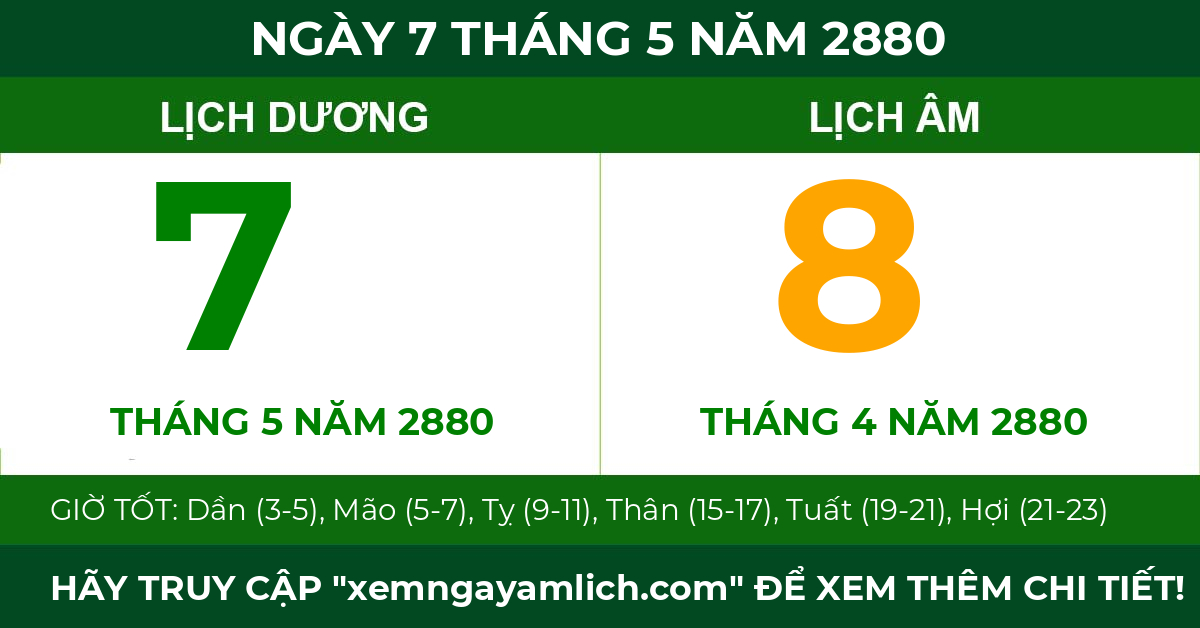 lịch âm ngày 7 tháng 5 năm 2880