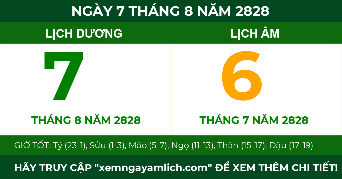 lịch âm ngày 7 tháng 8 năm 2828