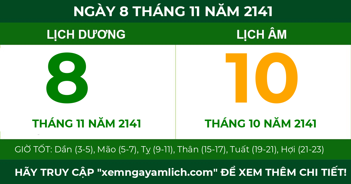 lịch âm ngày 8 tháng 11 năm 2141
