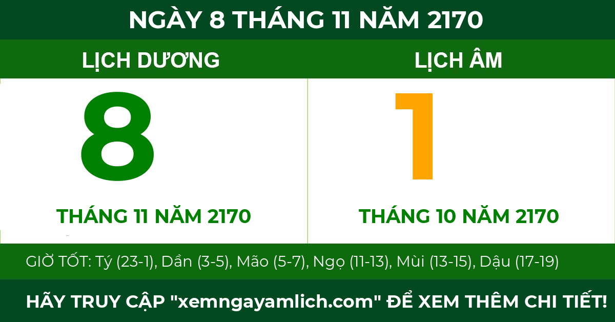 lịch âm ngày 8 tháng 11 năm 2170