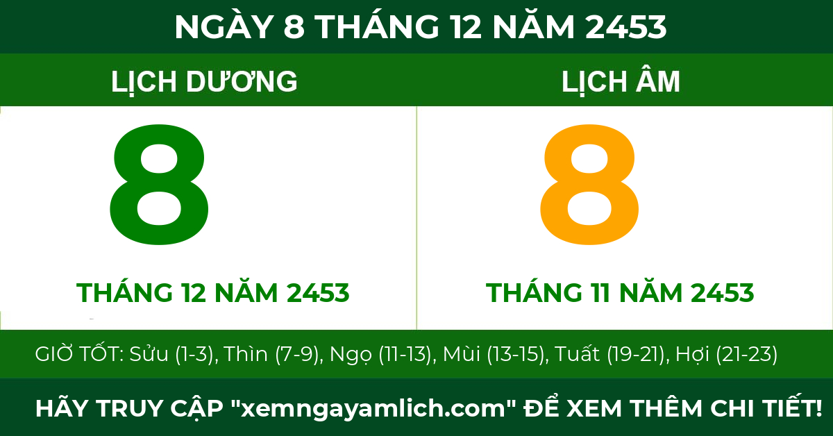 lịch âm ngày 8 tháng 12 năm 2453