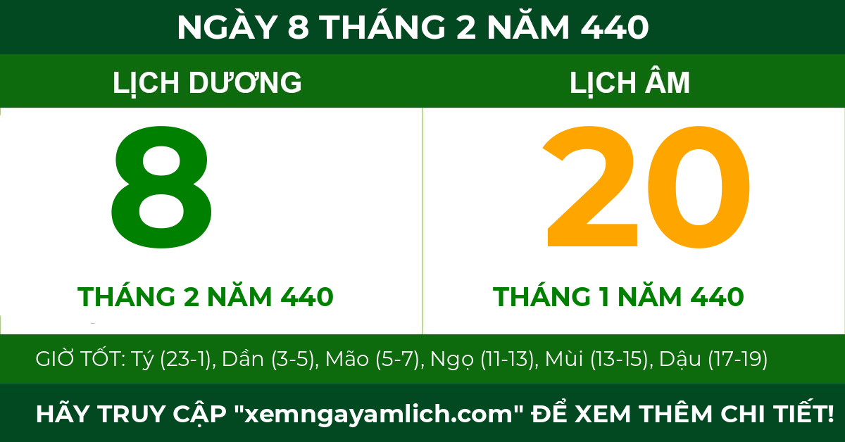 lịch âm ngày 8 tháng 2 năm 440