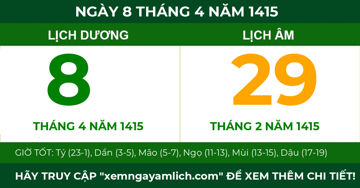 lịch âm ngày 8 tháng 4 năm 1415