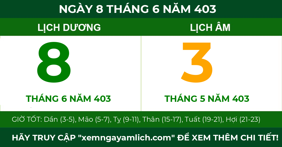 lịch âm ngày 8 tháng 6 năm 403