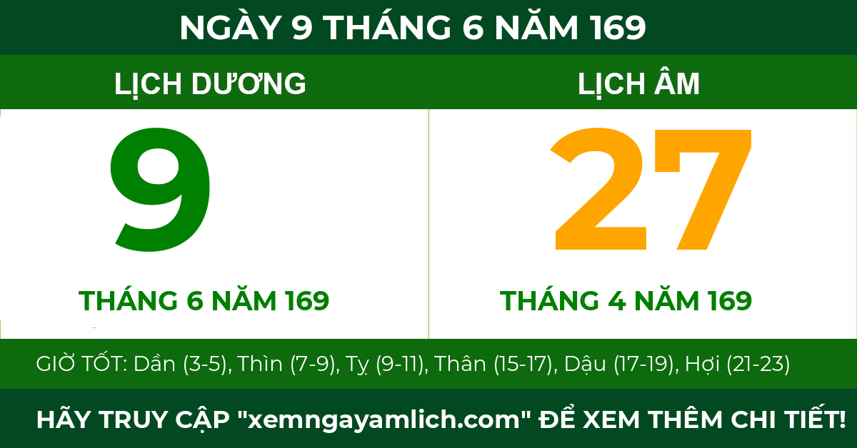 lịch âm ngày 9 tháng 6 năm 169